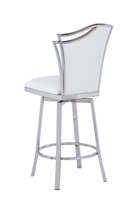 Contemporary Swivel Counter Stool w/ Design Back NADIA-CS-WHT