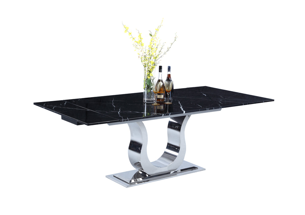 Contemporary Marble Top Extendable Dining Table NADIA-DT