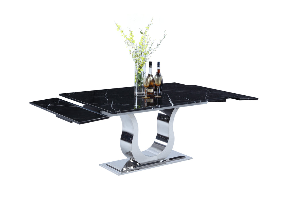 Contemporary Marble Top Extendable Dining Table NADIA-DT