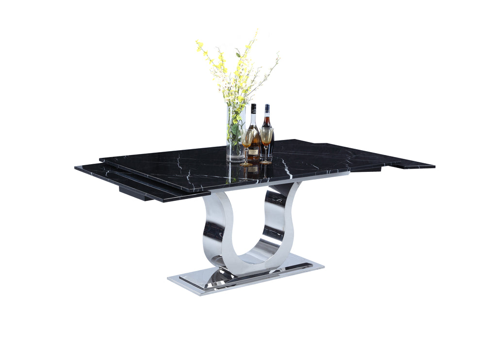 Contemporary Marble Top Extendable Dining Table NADIA-DT