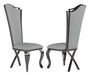 Contemporary Tall-Back Side Chair w/ Cabriole Legs - 2 per box NADIA-SC-GRY-BKC