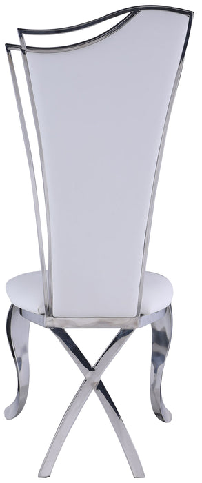 Contemporary High-Back Side Chair - 2 per box NADIA-SC-WHT-PU