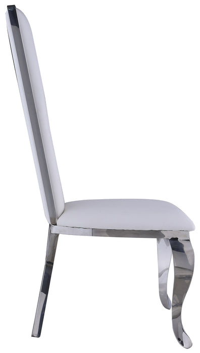 Contemporary High-Back Side Chair - 2 per box NADIA-SC-WHT-PU