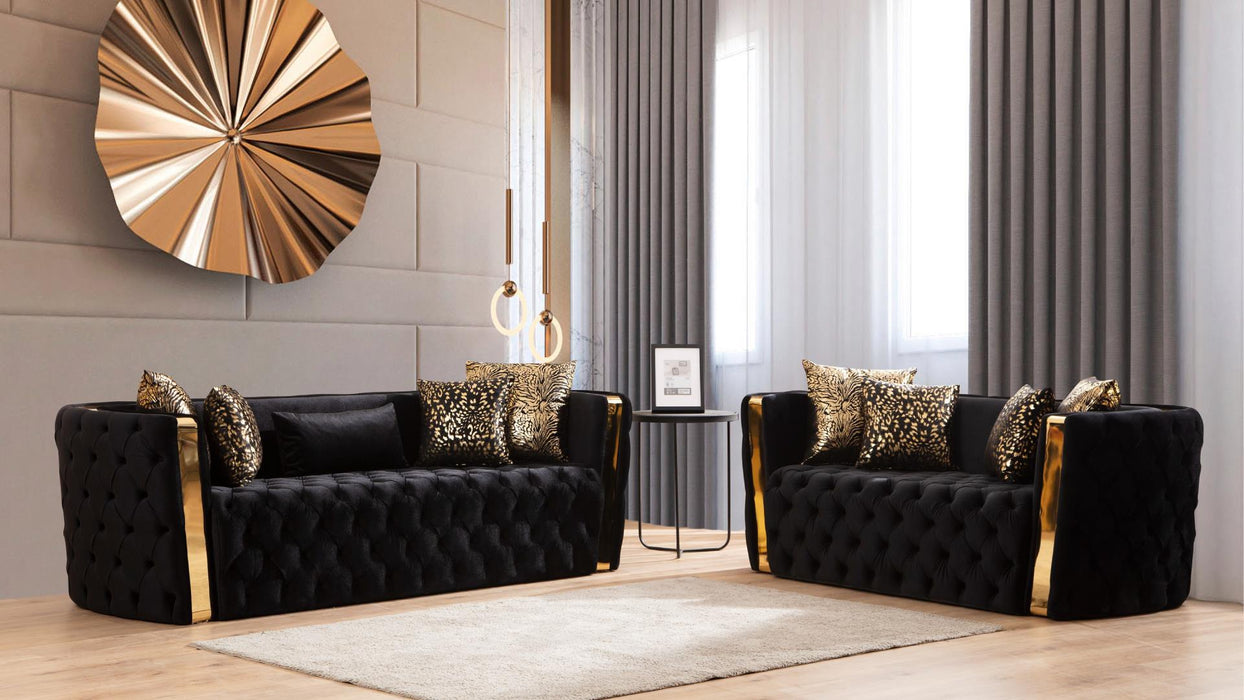 Naomi Living Room Set – Naomi 2 Pc Living Room Set in Black - C by Galaxy Home Furnishings