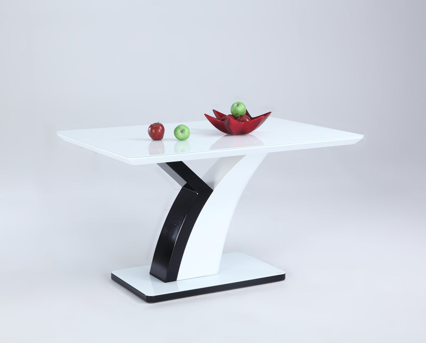 Modern Dining Table w/ Starphire Glass Top NATASHA-DT