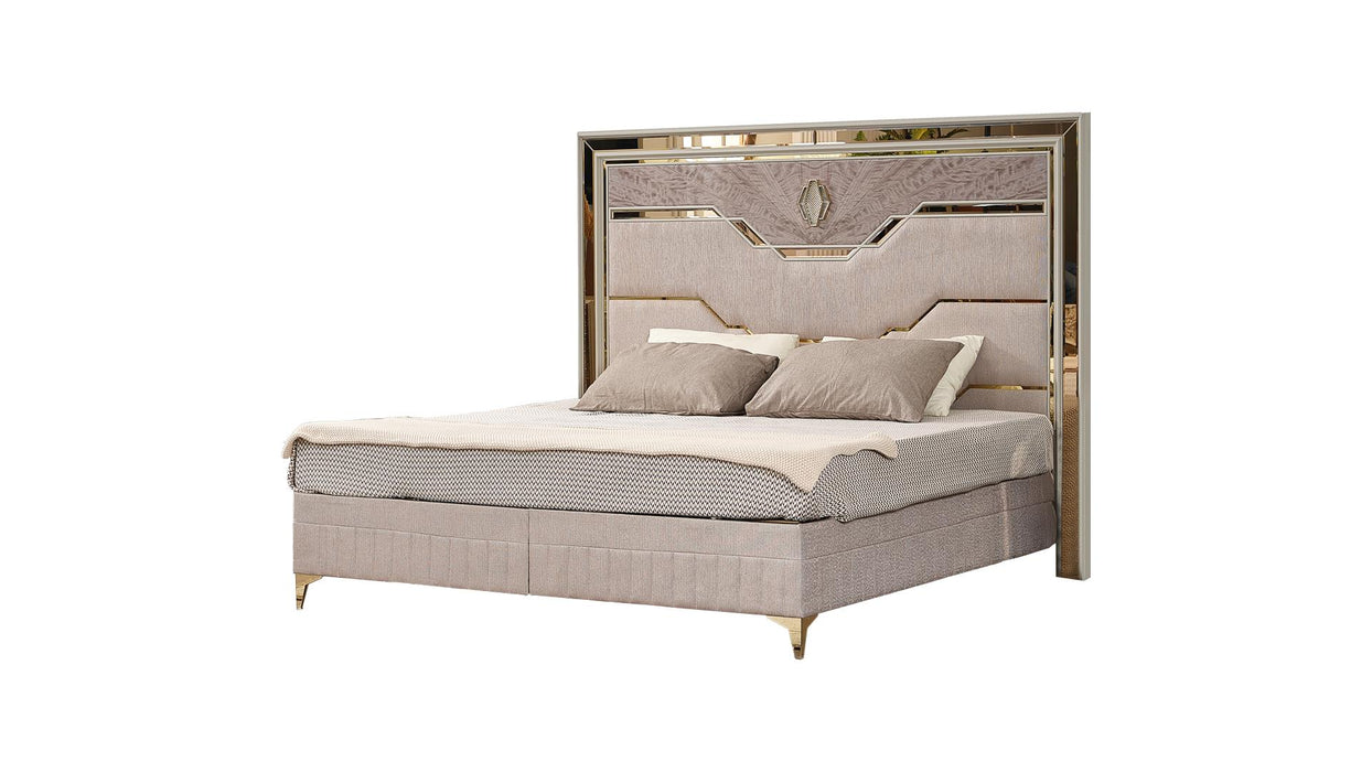 Omari Bed – Omari Queen Bed Beige by Galaxy Home Furnishings