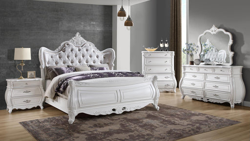 Opulence Bedroom Set – Opulence King 5 Pc Bedroom Set in White by Galaxy Home Furnishings