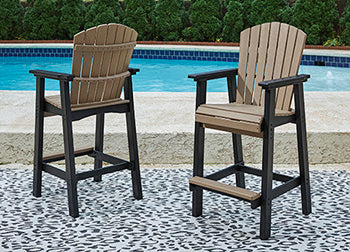 Fairen Trail Outdoor Counter Height Bar Stool (Set of 2) - Black/Gray;Brown/Beige