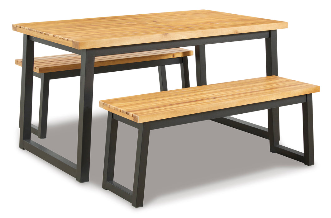 Town Wood Outdoor Dining Table Set (Set of 3)