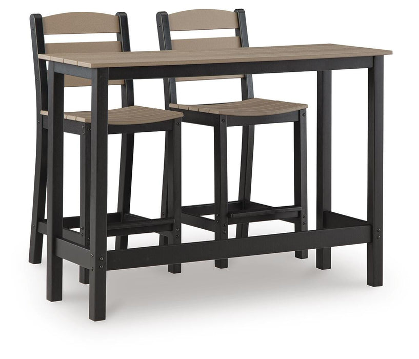 Shoreline Beach Outdoor Counter Table and 2 Barstools - image 1