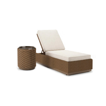 Alabaster Outdoor Chaise Lounge with Cushion - Beige