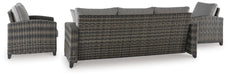 Oasis Court Outdoor Sofa/Chairs/Table Set (Set of 4) - image 4