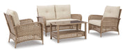 Braylee Outdoor Loveseat, 2 Lounge Chairs and Coffee Table