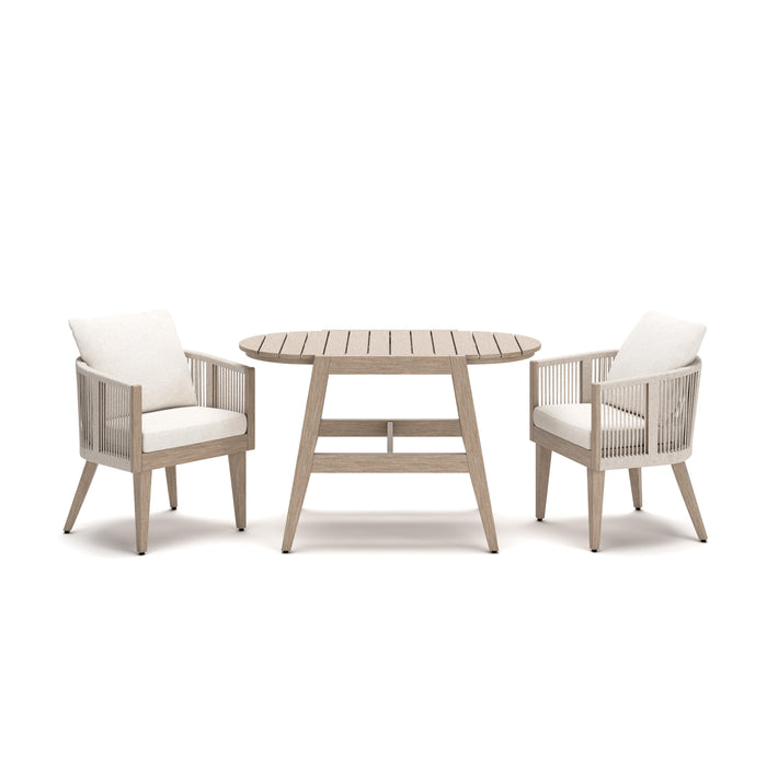 Ivory Vine Outdoor Table/Chairs (Set of 3) - Beige