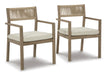 Aria Plains Arm Chair with Cushion (Set of 2)