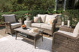 Clear Ridge Outdoor Loveseat, 2 Lounge Chairs and Coffee Table