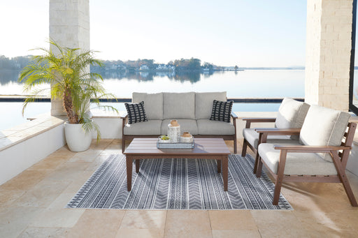 Emmeline Outdoor Sofa, 2 Lounge Chairs and Coffee Table