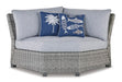 Naples Beach Outdoor Right and Left-arm Facing Loveseat with Cushion (Set of 2) - Black/Gray