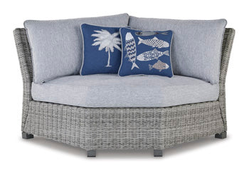 Naples Beach Outdoor Right and Left-arm Facing Loveseat with Cushion (Set of 2) - Black/Gray