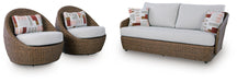 Double Point Outdoor Loveseat/2 Swivel Chairs (Set of 3) - image 3