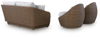 Double Point Outdoor Loveseat/2 Swivel Chairs (Set of 3) - image 4
