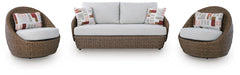 Double Point Outdoor Loveseat/2 Swivel Chairs (Set of 3) - image 1