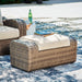 Sandy Bloom Outdoor Ottoman with Cushion