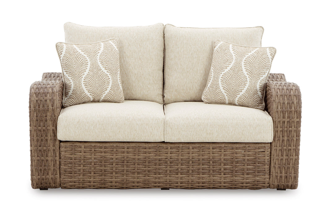 Sandy Bloom Outdoor Loveseat with Cushion