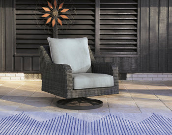 Elite Park Outdoor Loveseat with Cushion - Black/Gray
