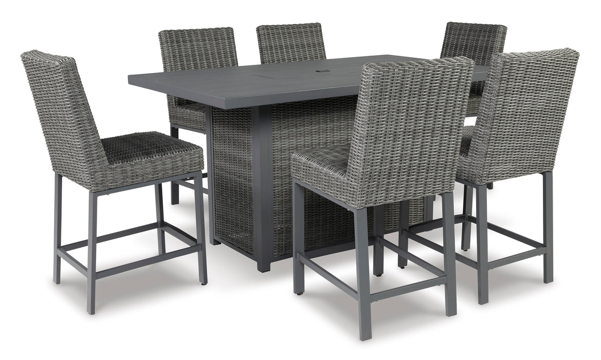 Palazzo Outdoor Counter Height Dining Table with 6 Barstools