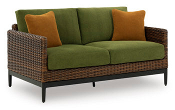 Horizon Hall Outdoor Swivel Lounge Chair with Cushion - Brown/Beige;Green