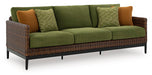 Horizon Hall Outdoor Swivel Lounge Chair with Cushion - Brown/Beige;Green