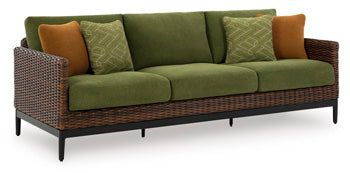 Horizon Hall Outdoor Swivel Lounge Chair with Cushion - Brown/Beige;Green