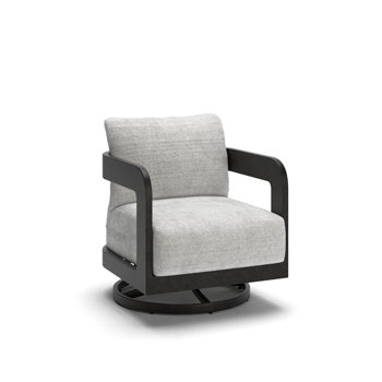 Salina Bay Outdoor Swivel Lounge Chair with Cushion - Black/Gray