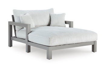 Hurley Park Outdoor Loveseat with Cushion - Black/Gray