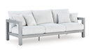 Hurley Park Outdoor Loveseat with Cushion - Black/Gray