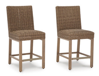 Walton Bridge Outdoor Bar Table with Fire Pit - Brown/Beige