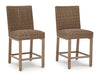 Walton Bridge Outdoor Bar Table with Fire Pit - Brown/Beige