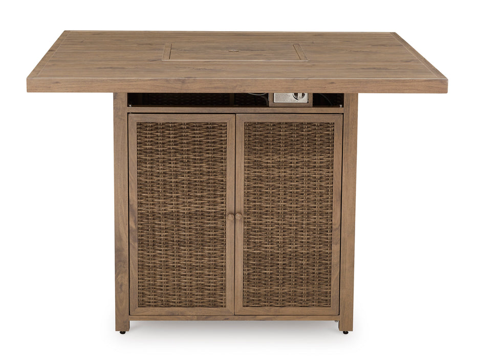 Walton Bridge Outdoor Bar Table with Fire Pit
