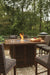 Paradise Trail Outdoor Bar Fire Pit Table with 6 Barstools