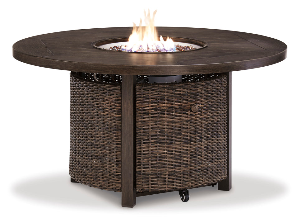 Paradise Trail Outdoor Fire Pit Table with 4 Lounge Chairs