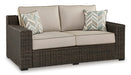 Coastline Bay Outdoor Sofa with Cushion - Brown/Beige