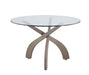 Round Glass Top Dining Table w/ Solid Wood Base PEGGY-DT