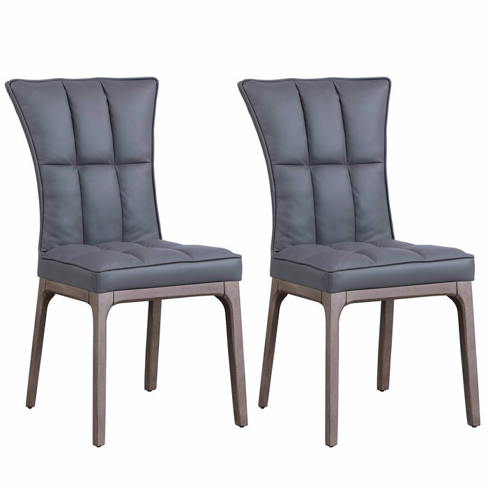 Modern Tufted Side Chair w/ Solid Wood Frame - 2 per box