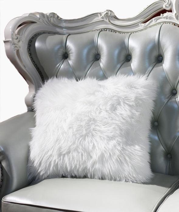 Luxury Decorative Faux Fur Pillow in White (18-in x 18-in)