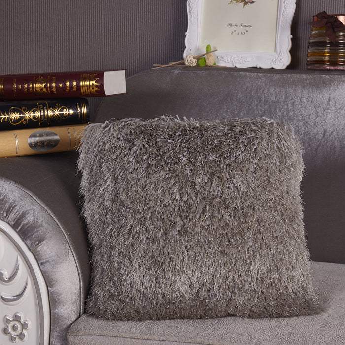 Decorative Shaggy Pillow (18-in x 18-in)