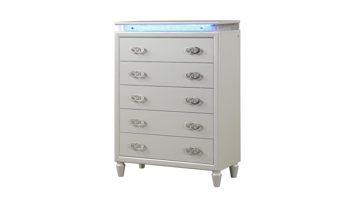 Perla Chest – Perla/Passion Chest Milky White by Galaxy Home Furnishings