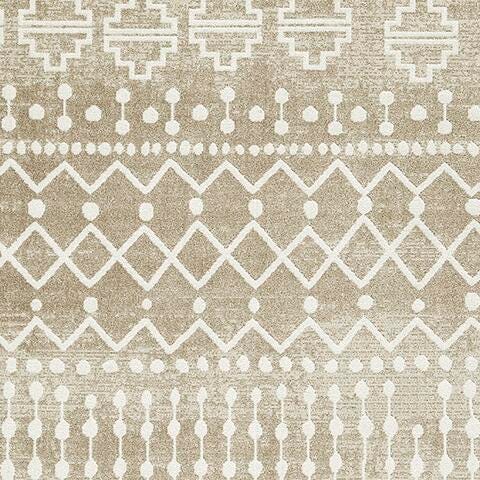 Bunchly 4'11" x 7'2" Washable Rug - Brown/Beige