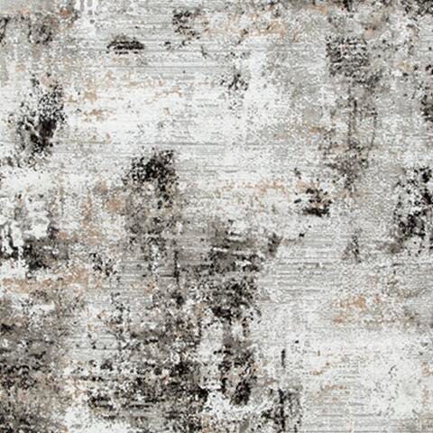 Langwell 8' x 10' Rug - Black/Gray;Brown/Beige