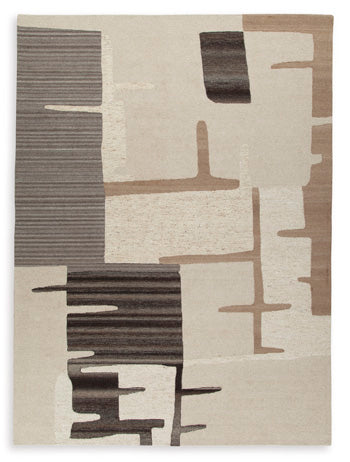 Kencher 8' x 10' Rug - Black/Gray;Brown/Beige